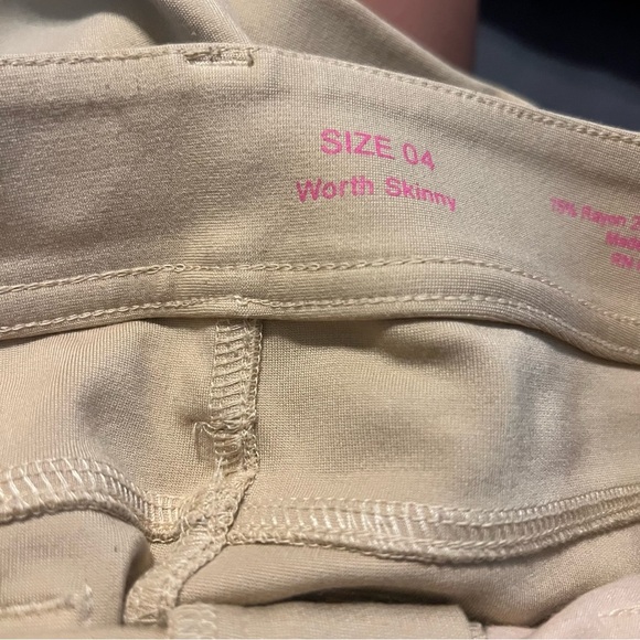 Lilly Pulitzer Worth Skinny Jeans Beige Tan Mid Rise Stretch - Picture 10 of 10